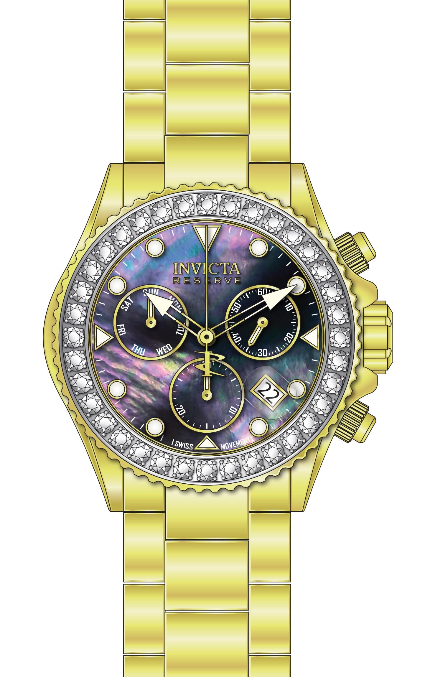 Band For Invicta Reserve Grand Diver Men 51629
