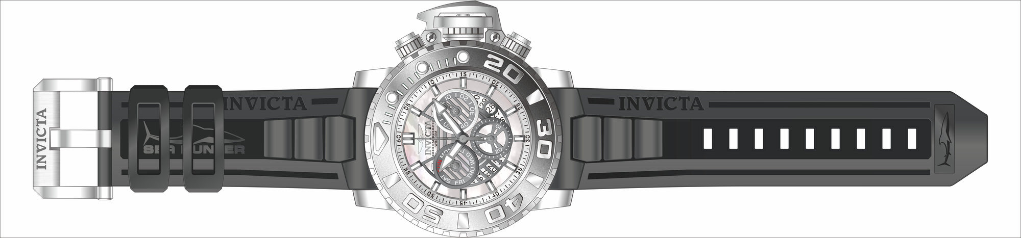 Band for Invicta Sea Hunter Men 32636