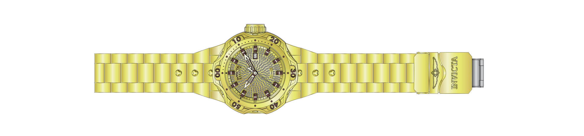 Band for Invicta Reserve Venom Men Gold Label 34416