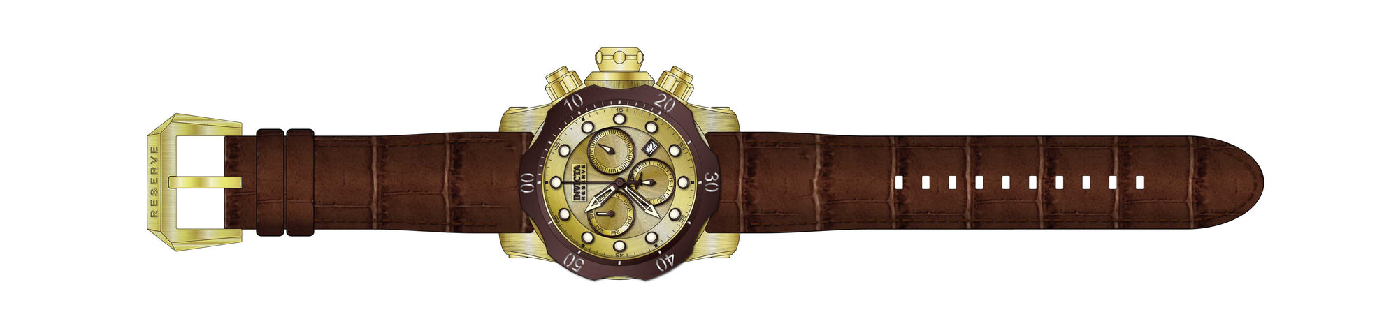 Band for Invicta Reserve Venom Men Gold Label 35623