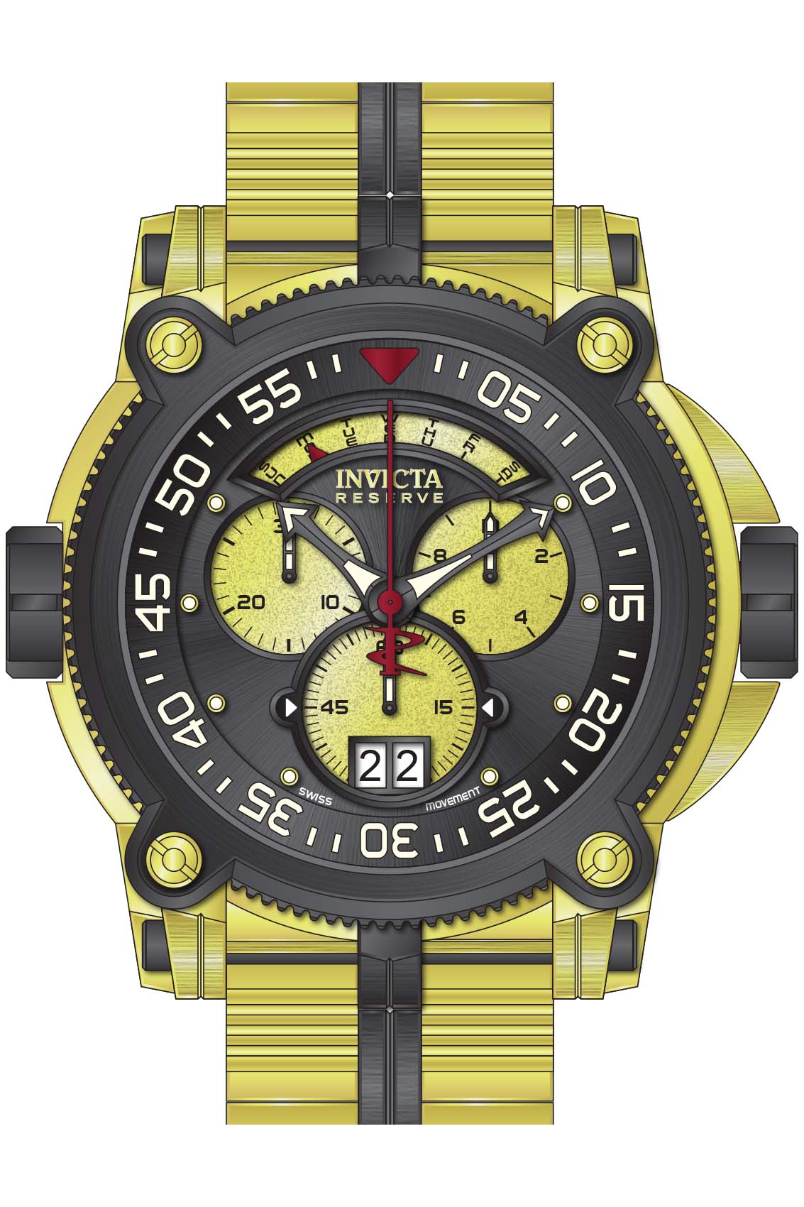 Band for Invicta Sea Hunter Warrior Men 37001