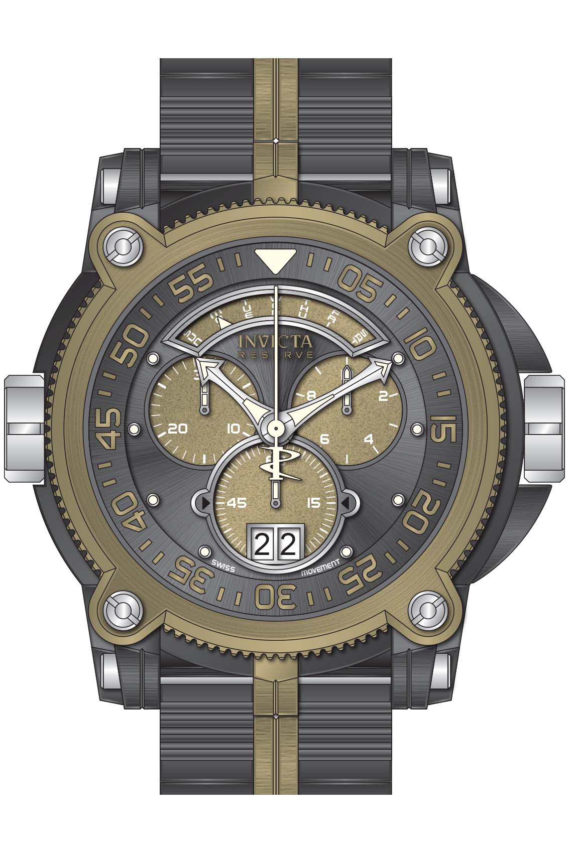 Band for Invicta Sea Hunter Warrior Men 37002