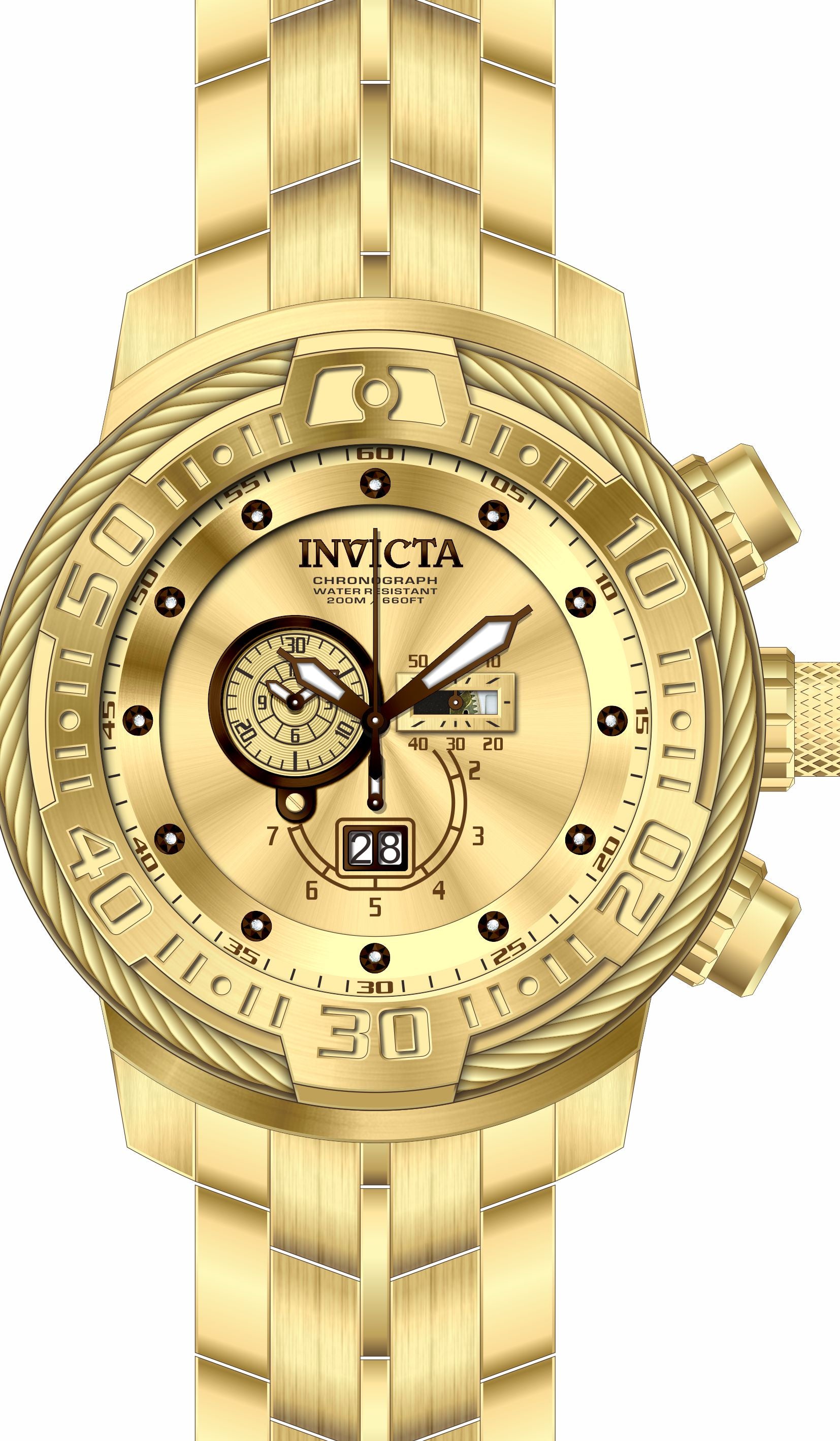 Band for Invicta Bolt Men Gold Label 39285