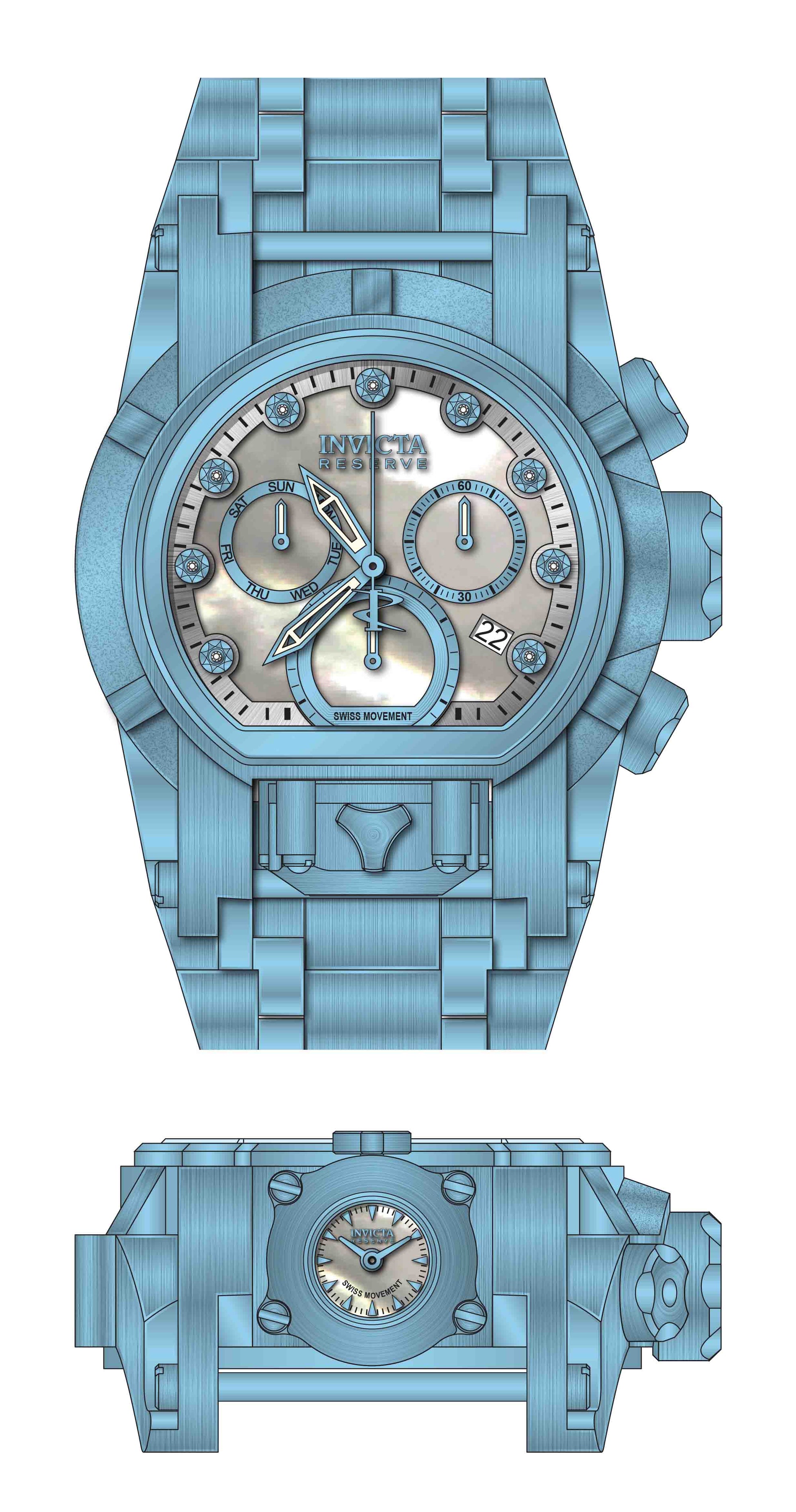 Band for Invicta Reserve Reserve Bolt Zeus Magnum Men None 37664