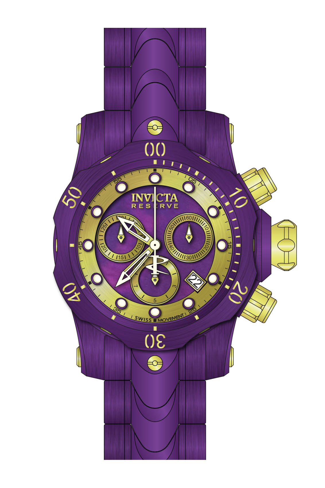 Band for Invicta Reserve Venom Lady Purple Label 39039