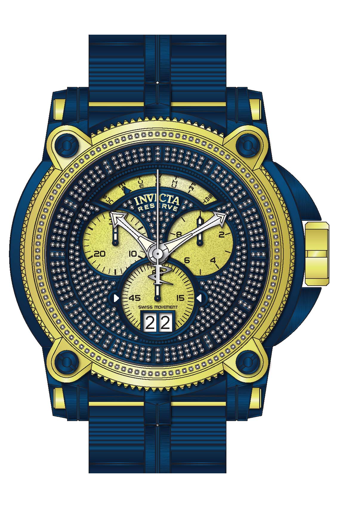 Band for Invicta Sea Hunter Warrior Men Blue Label 42088