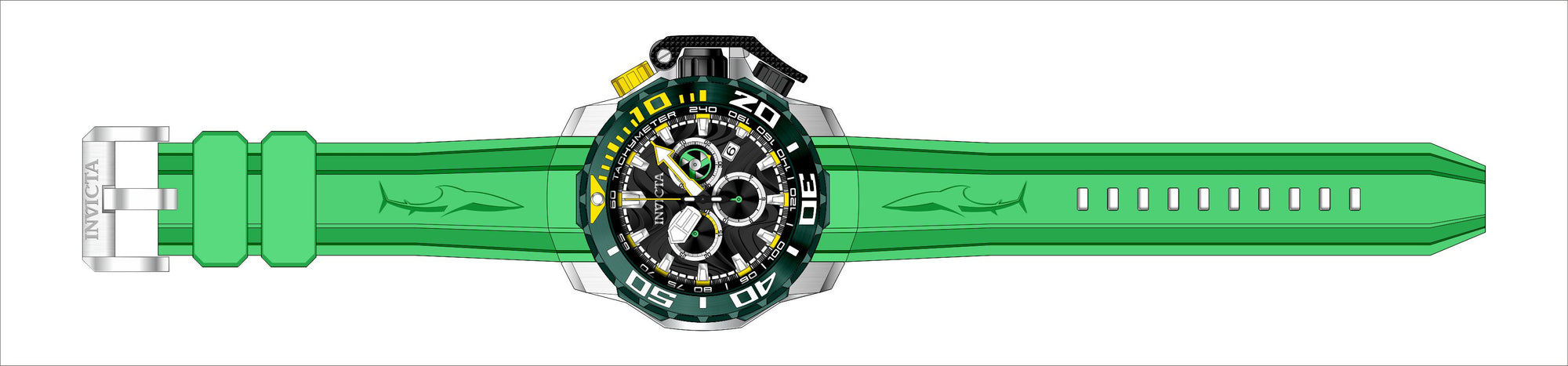 Band For Invicta Sea Hunter  Men 45557